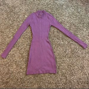 Fashion Nova zip up bodycon mini sweater dress